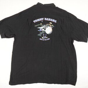 Tommy Bahama Silk Embroidered Camp Shirt Men's XL Shot In The Dark Golf Casual